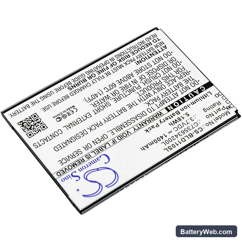 BLU Studio M HD Replacement Battery, 3.7V, 1400mAh, Li-ion 2