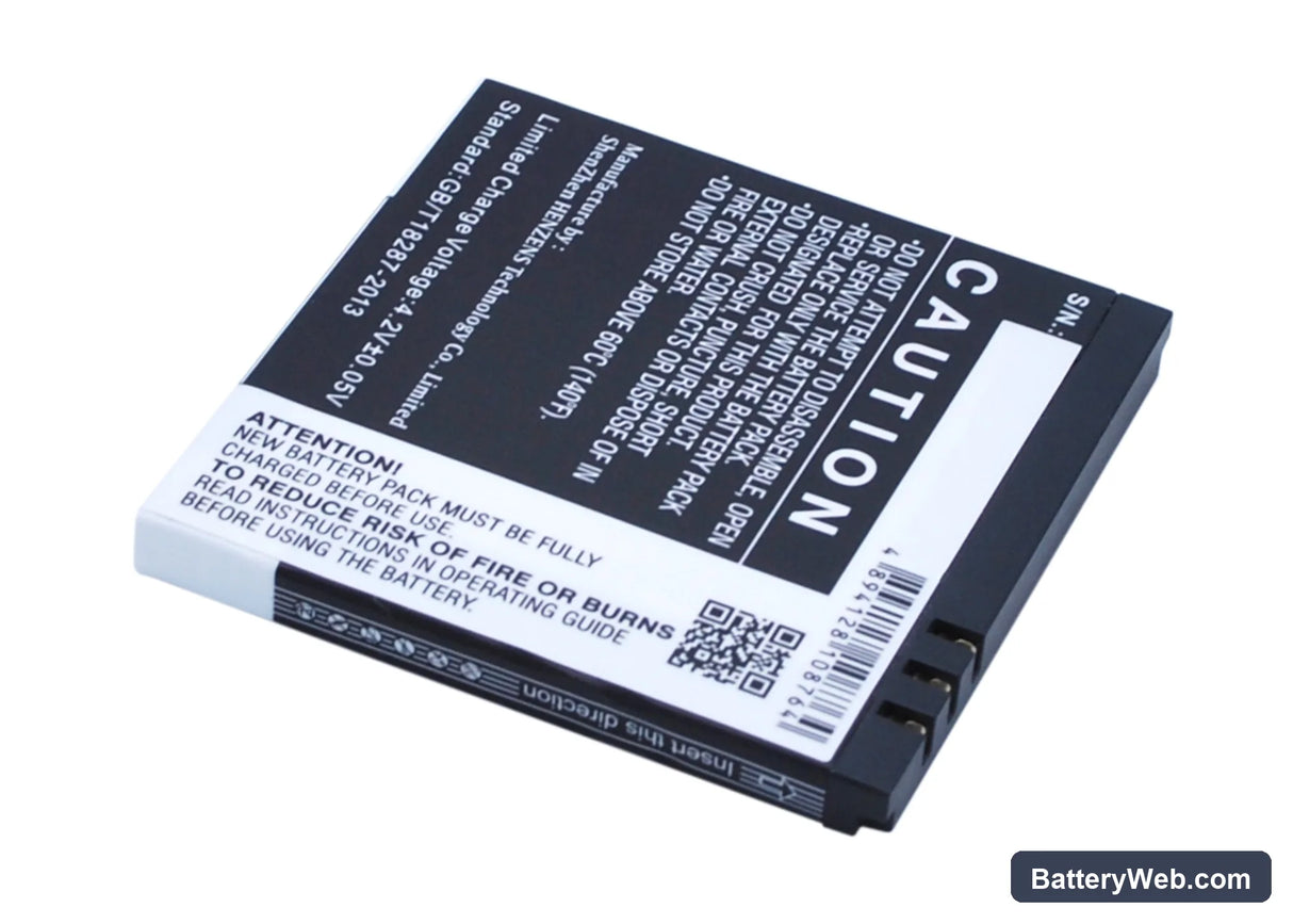 BLU Dash JR Replacement Battery, 3.7V, 900mAh, Li-ion 4
