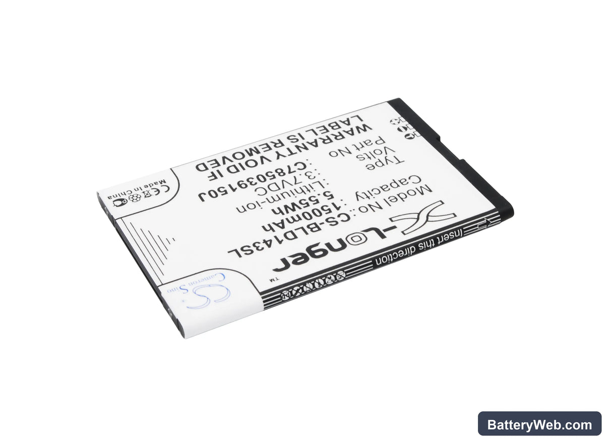 BLU Dash Jr 4.0 K Replacement Battery, 3.7V, 1500mAh, Li-ion 2