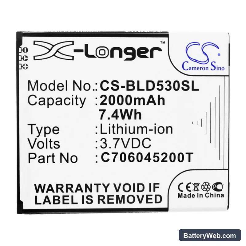 Explay Fresh Replacement Battery, 3.7V, 2000mAh, Li-ion 3