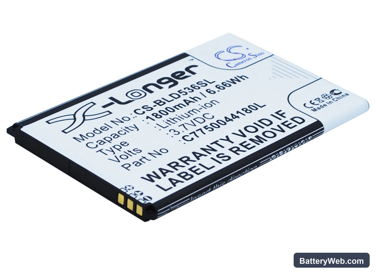 BLU Studio 5.0C Replacement Battery, 3.7V, 1800mAh, Li-ion 2