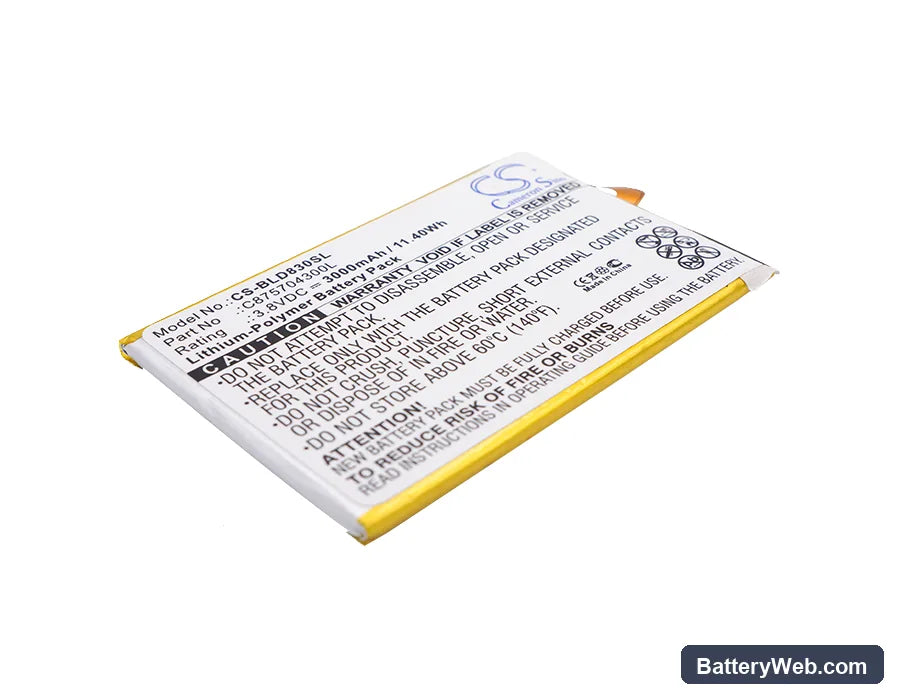 BLU Studio C Replacement Battery, 3.8V, 3000mAh, Li-Polymer 1