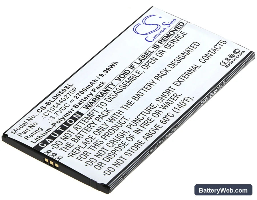 BLU Dash X Plus Replacement Battery, 3.7V, 2700mAh, Li-Polymer 1