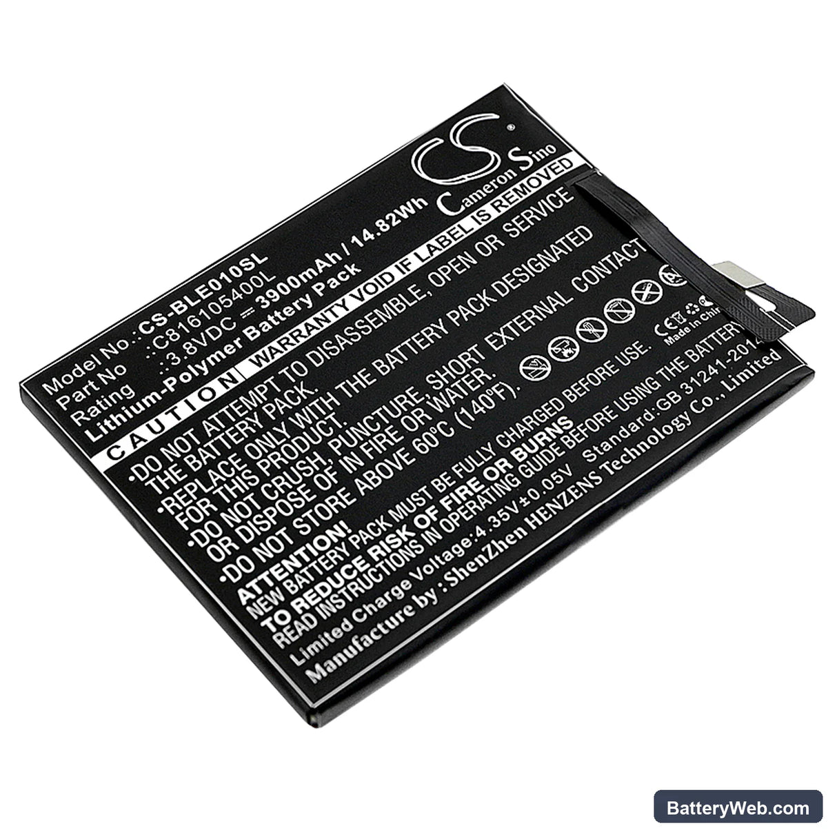 BLU Energy X Replacement Battery, 3.8V, 3900mAh, Li-Polymer 1