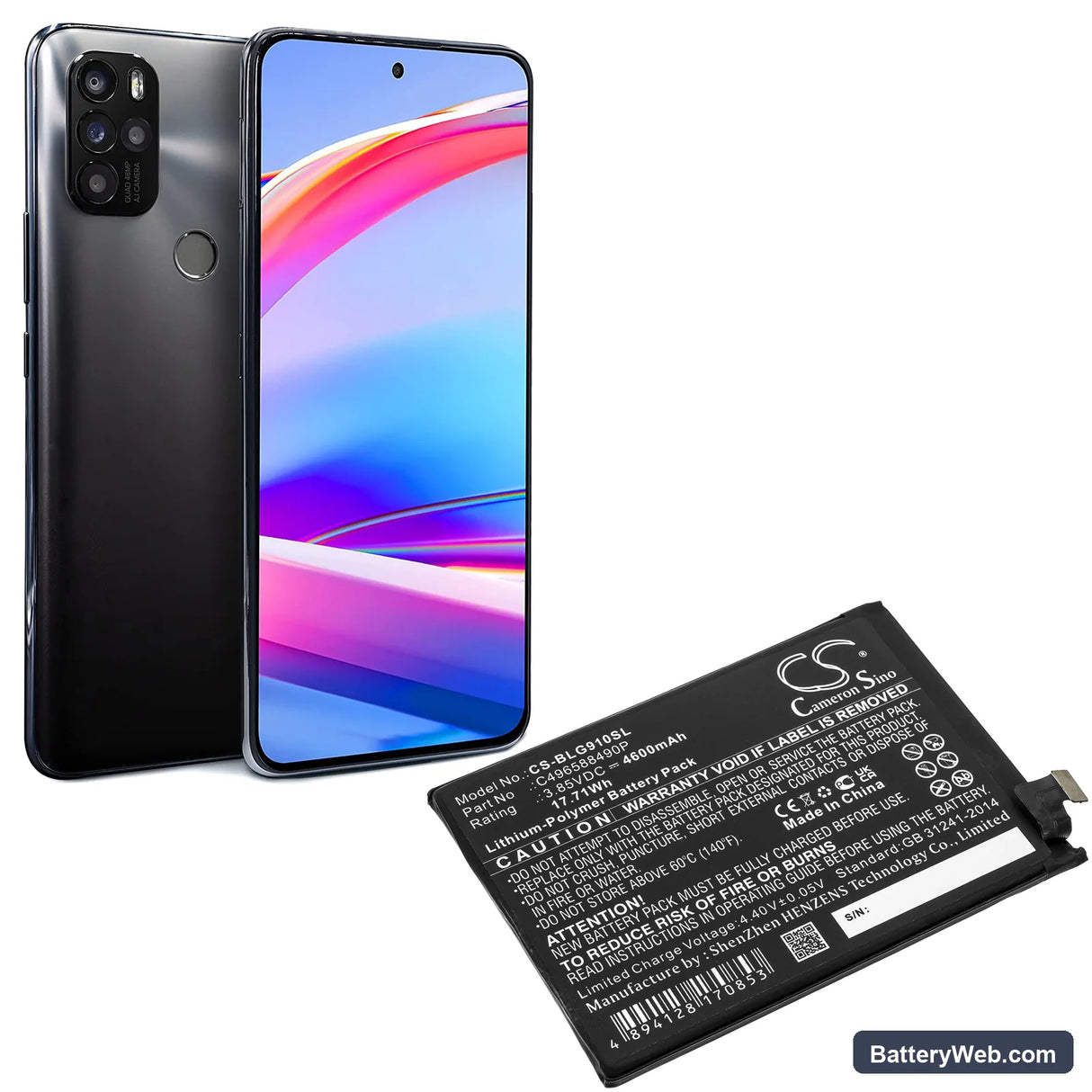 BLU G91 Pro Replacement Battery, 3.85V, 4600mAh, Li-Polymer 5