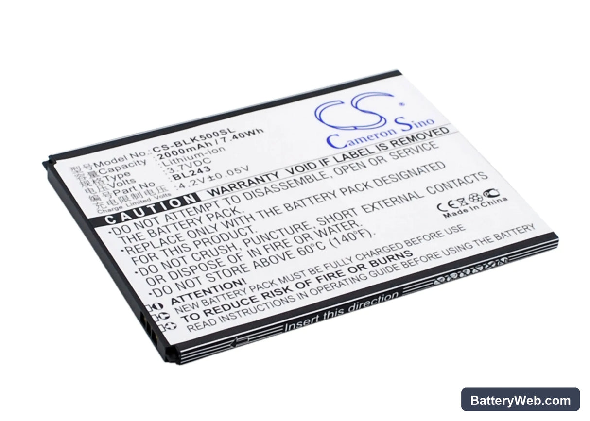 Lenovo K3 Note Replacement Battery, 3.7V, 2000mAh, Li-ion 2