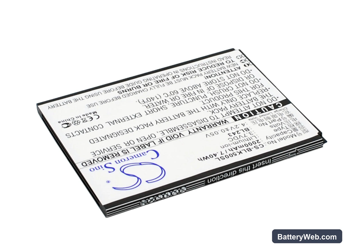 Lenovo K3 Note Replacement Battery, 3.7V, 2000mAh, Li-ion 3