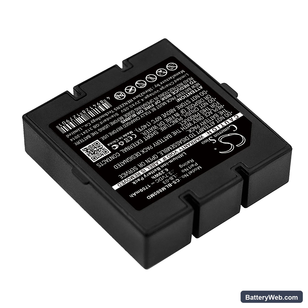 Acare Pulse oximeter AH-MX Replacement Battery, 3.7V, 1700mAh, Li-ion 2
