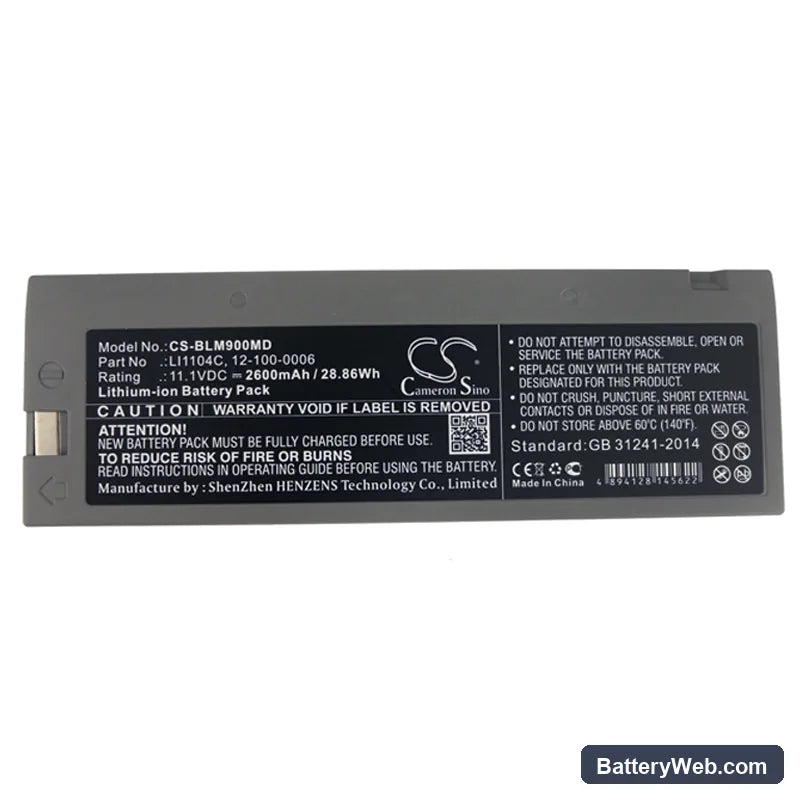 Biolight M8000 Replacement Battery, 11.1V, 2600mAh, Li-ion 5