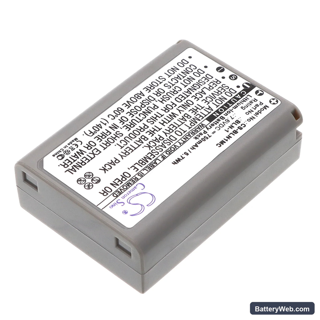 Olympus E-M5 Replacement Battery, 7.6V, 750mAh, Li-ion 2