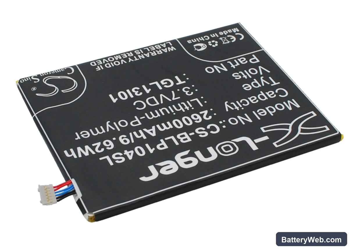 Wiko Darside Replacement Battery, 3.7V, 2600mAh, Li-Polymer 3
