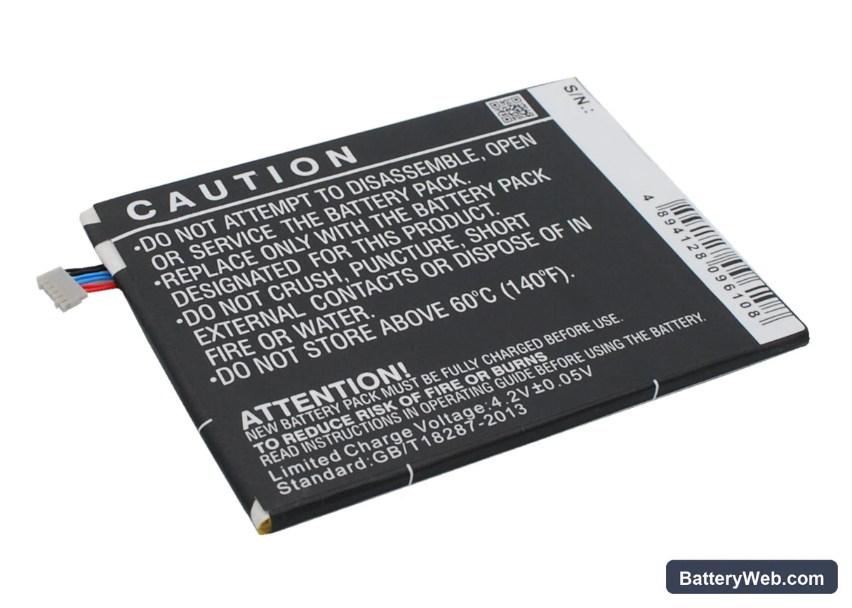 Wiko Darside Replacement Battery, 3.7V, 2600mAh, Li-Polymer 4