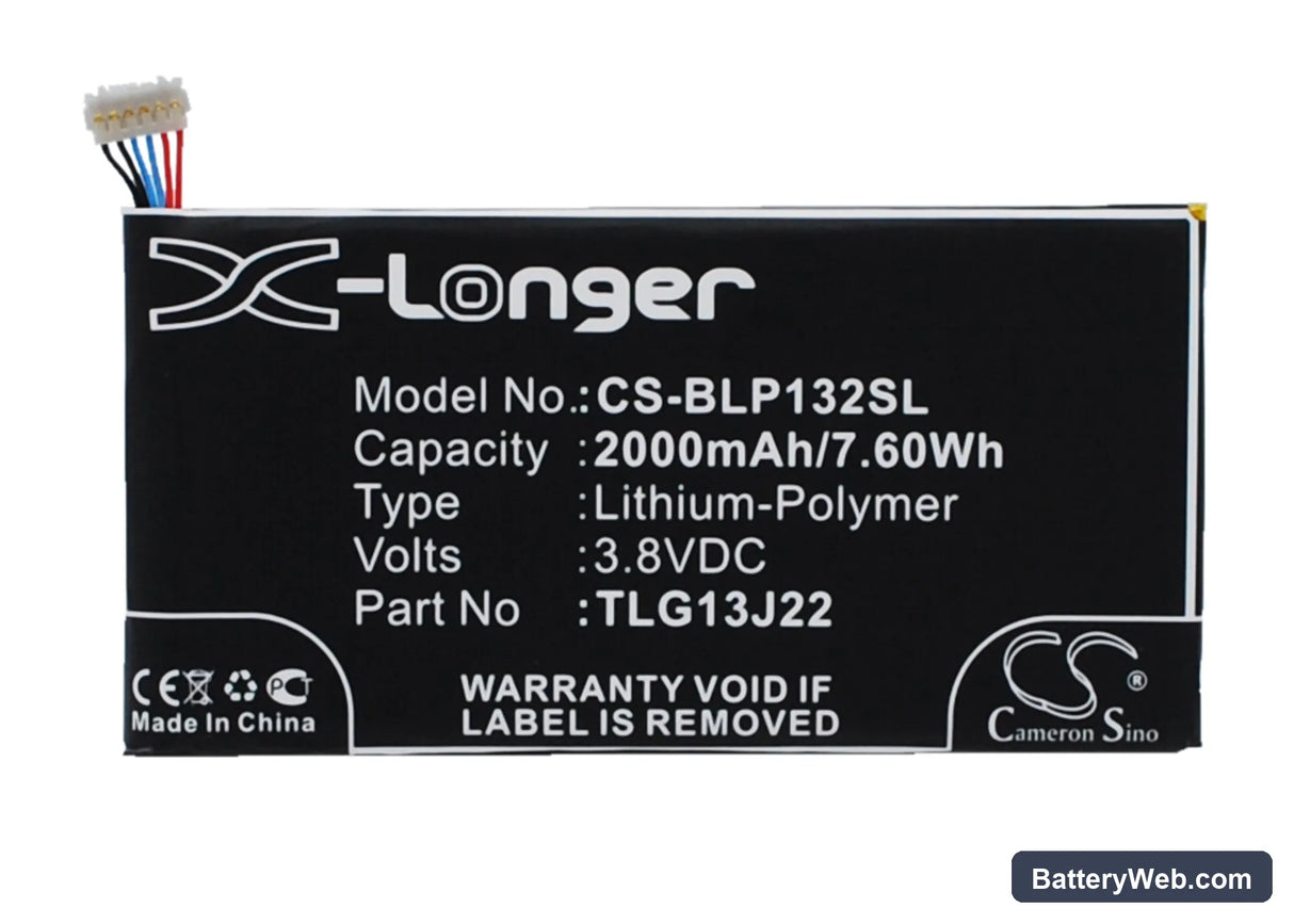Wiko Darkfull Replacement Battery, 3.8V, 2000mAh, Li-Polymer 1