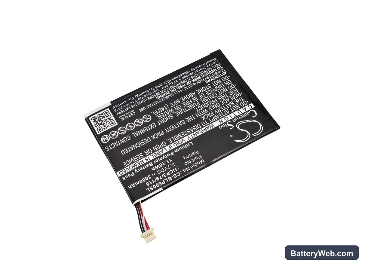 BLU TouchBook 7.0 Pro Replacement Battery, 3.7V, 3000mAh, Li-Polymer 2