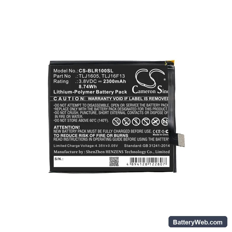 BLU R1 HD Replacement Battery, 3.8V, 2300mAh, Li-Polymer 3