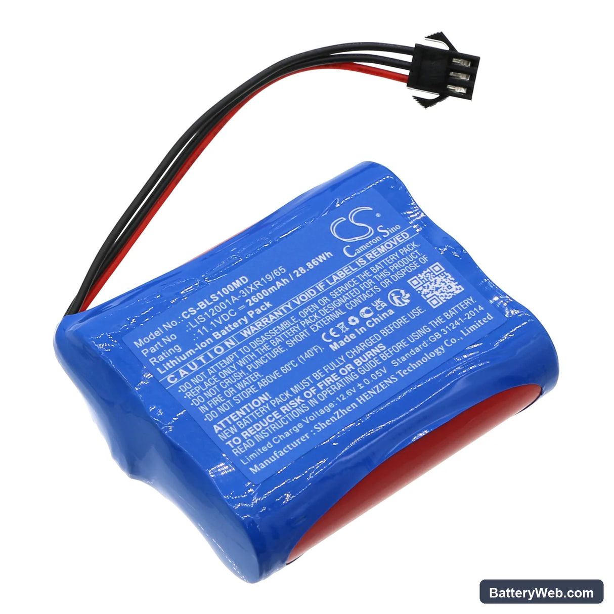 Biolight M10 Replacement Battery, 11.1V, 2600mAh, Li-ion 1