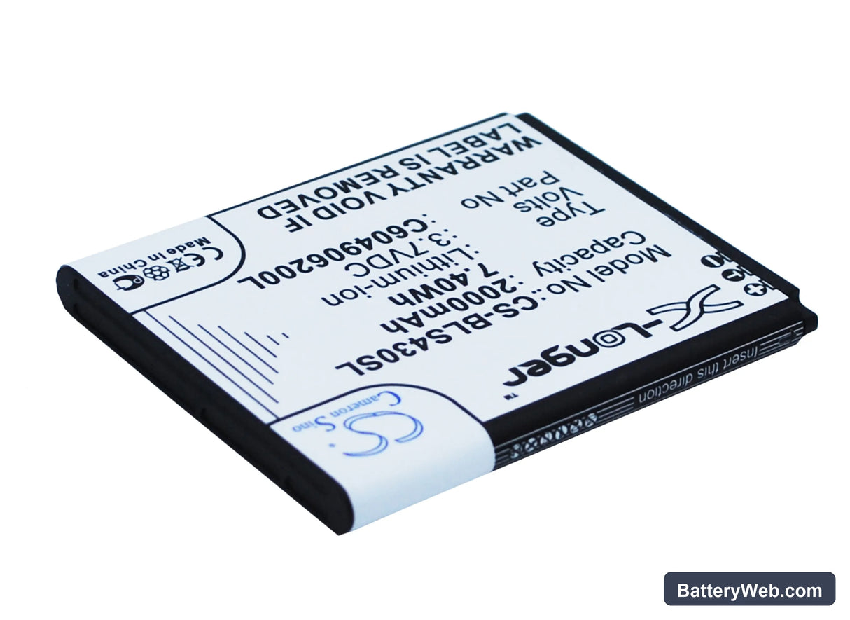 BLU Sport 4.5 Replacement Battery, 3.7V, 2000mAh, Li-ion 3