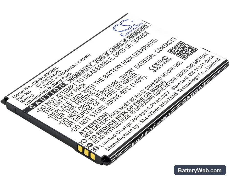 BLU Studio X8 HD Replacement Battery, 3.7V, 1600mAh, Li-ion 1