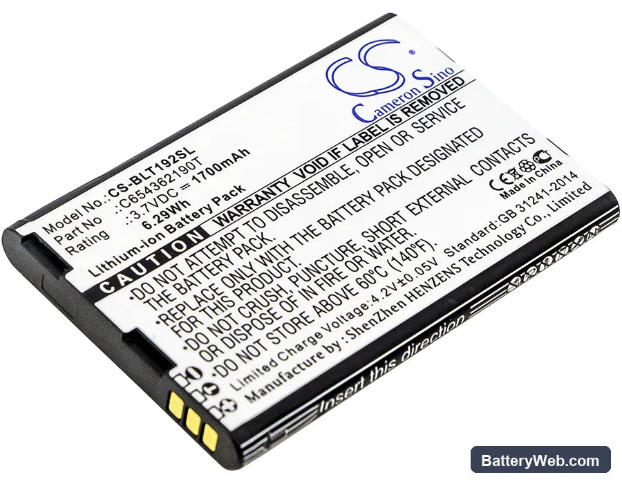 BLU Tank Li Replacement Battery, 3.7V, 1700mAh, Li-ion 1