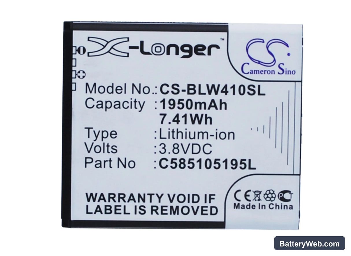BLU Win JR Replacement Battery, 3.8V, 1950mAh, Li-ion 5