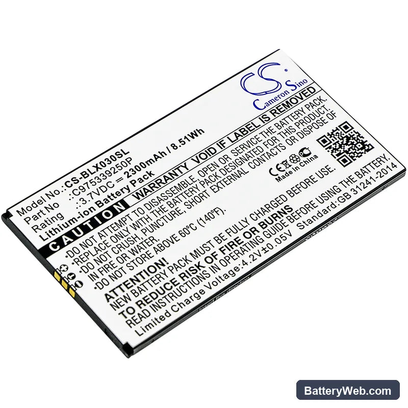 BLU Dash X Plus LTE Replacement Battery, 3.7V, 2300mAh, Li-ion 1