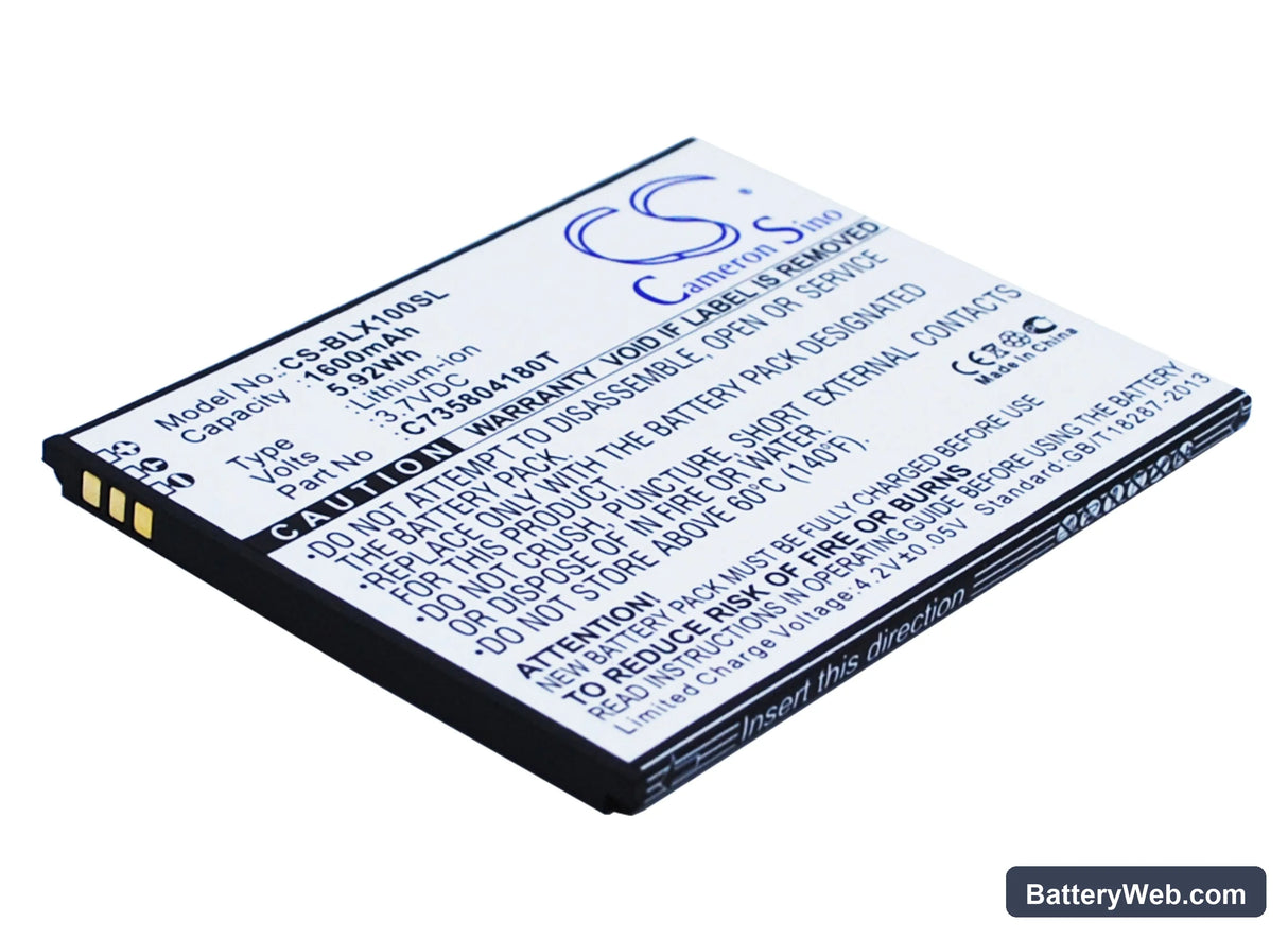 BLU Life Play Replacement Battery, 3.7V, 1600mAh, Li-ion 2