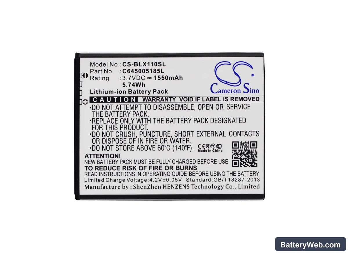 BLU Studio Mini Replacement Battery, 3.7V, 1550mAh, Li-ion 5