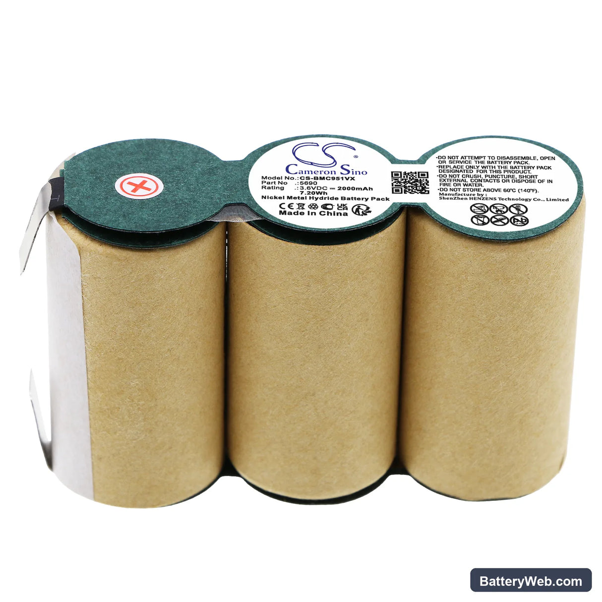 Bomann AKS960CB Replacement Battery, 3.6V, 2000mAh, Ni-MH 3