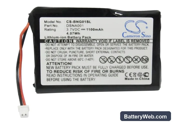 Blaupunkt Navi GPS Replacement Battery, 3.7V, 1100mAh, Li-ion 5