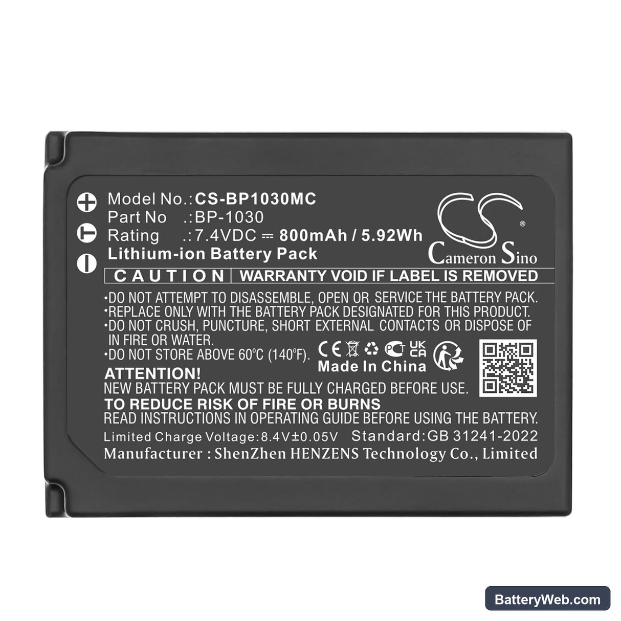 Samsung NX200 Replacement Battery, 7.4V, 800mAh, Li-ion 5