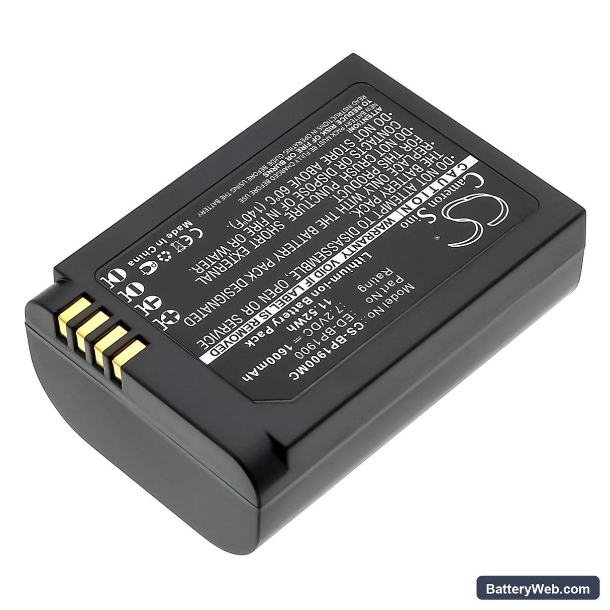 Samsung NX1 Replacement Battery, 7.2V, 1600mAh, Li-ion 2
