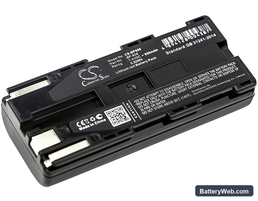 Canon C2 Replacement Battery, 7.4V, 800mAh, Li-ion 1