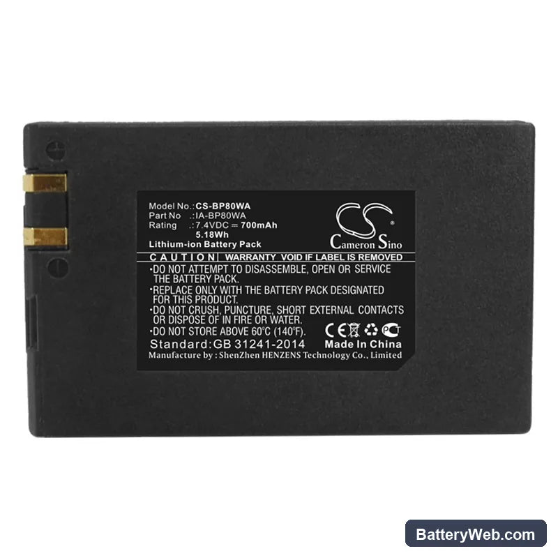Samsung SC-D381 Replacement Battery, 7.4V, 700mAh, Li-ion 3