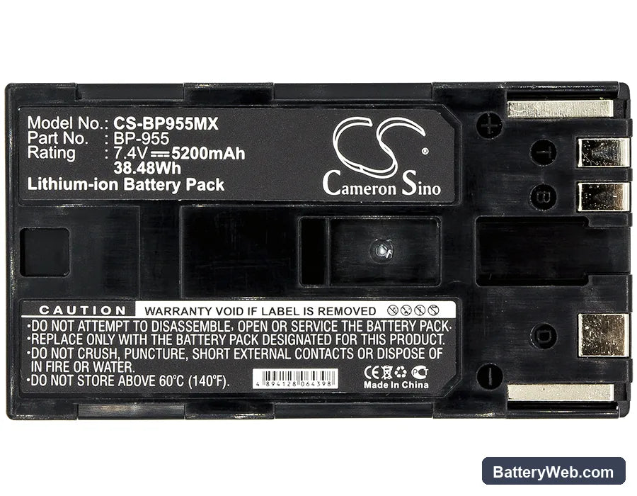 Canon C300 Mark I Replacement Battery, 7.4V, 5200mAh, Li-ion 5