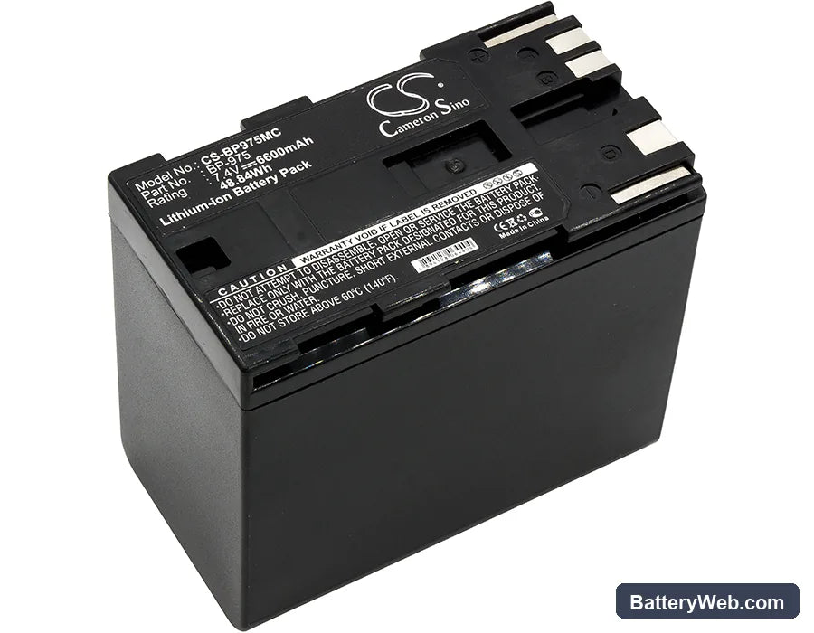 Canon C300 Mark I Replacement Battery, 7.4V, 6600mAh, Li-ion 1