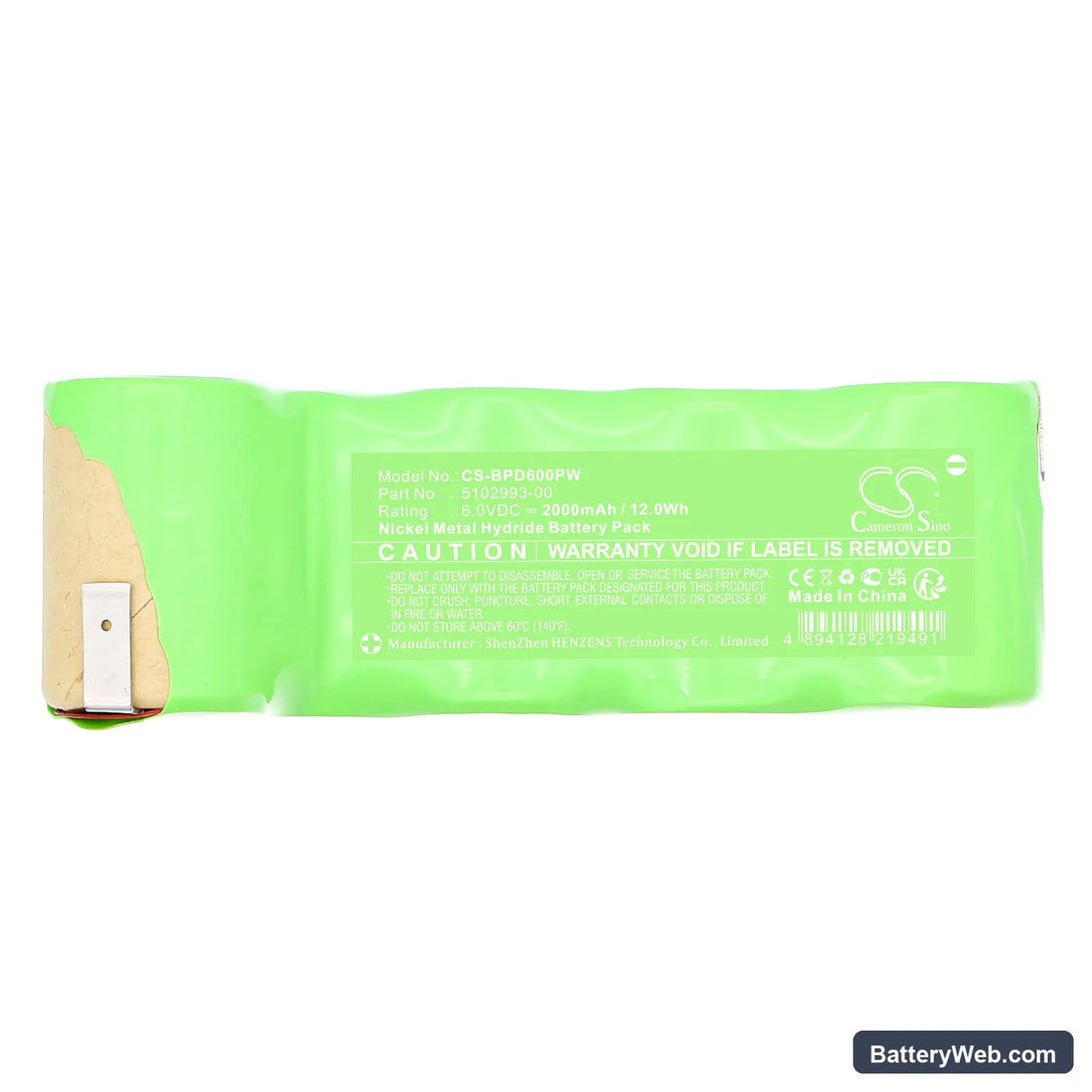 Black & Decker PD600 Replacement Battery, 6V, 2000mAh, Ni-MH 4