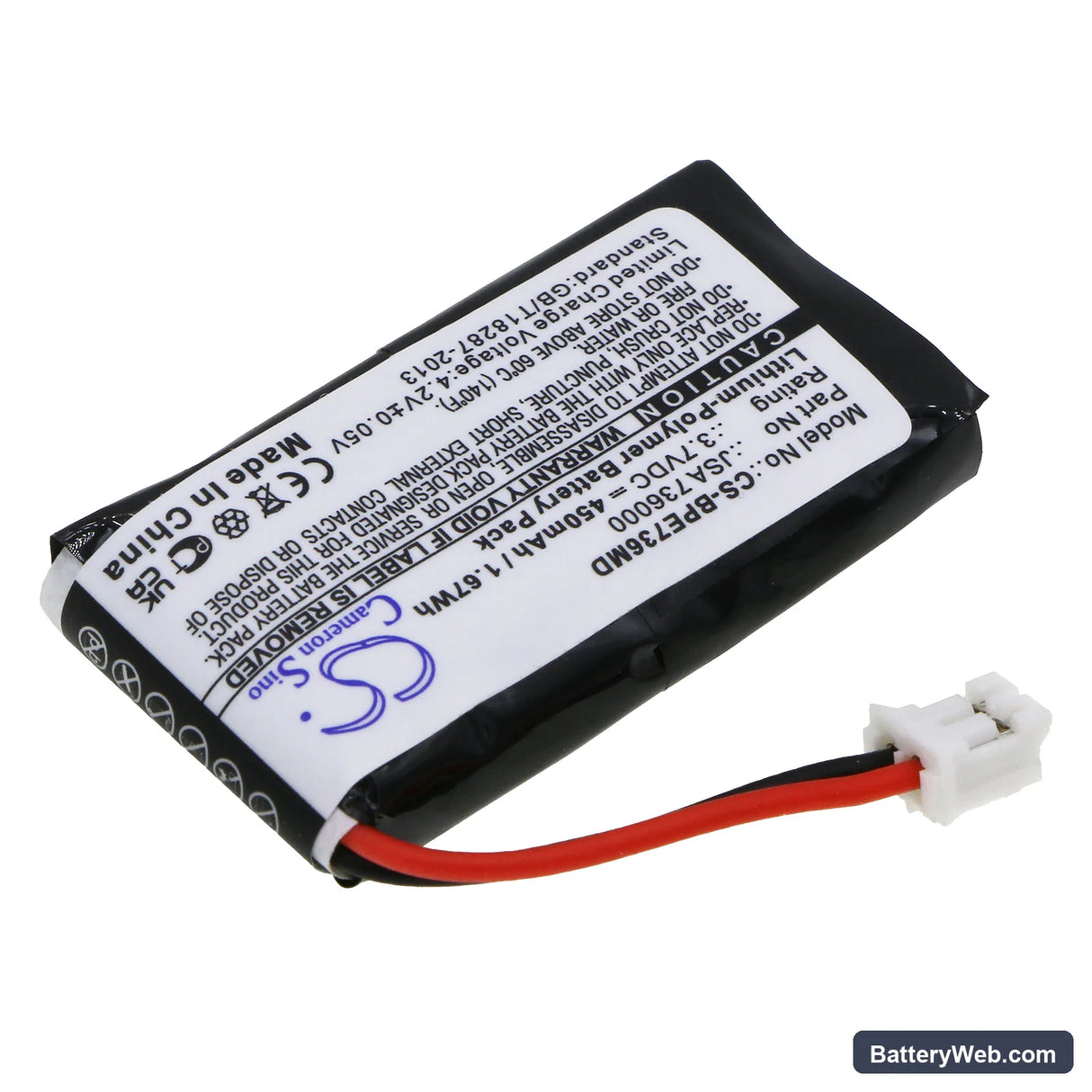Biohit Picus Replacement Battery, 3.7V, 450mAh, Li-Polymer 2