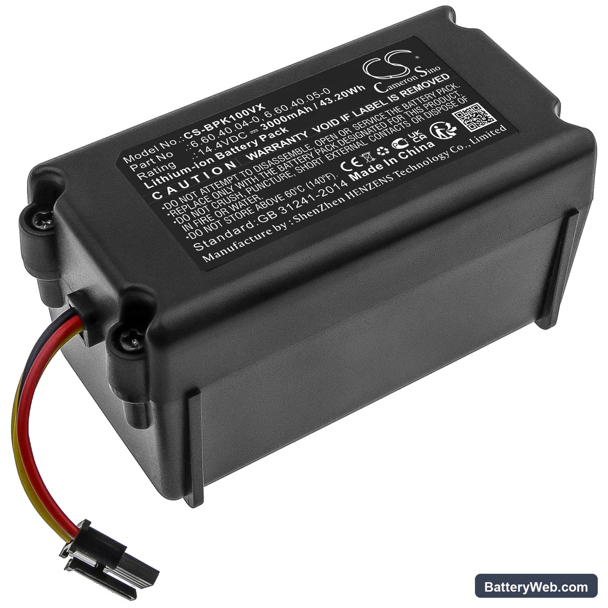 Sencor SRV 4200 Replacement Battery, 14.4V, 3000mAh, Li-ion 1