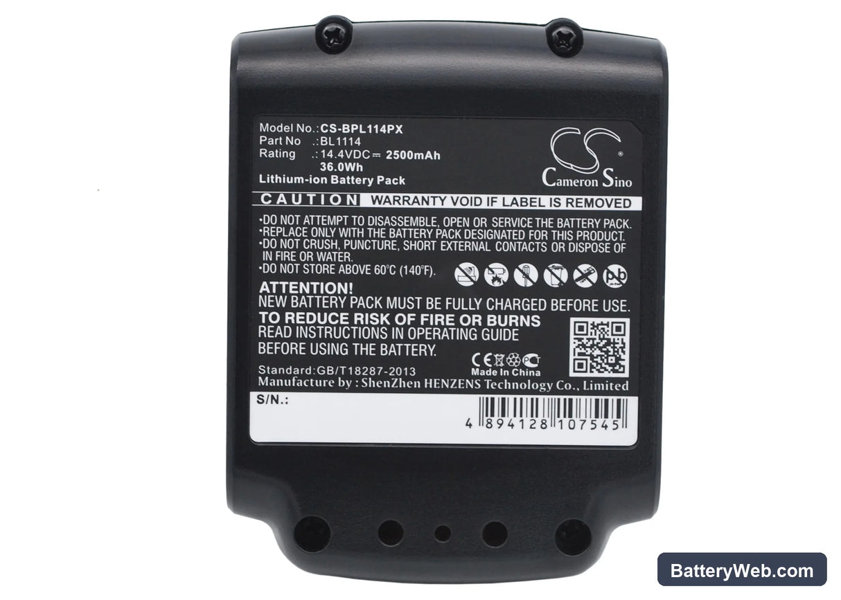 Black & Decker ASL146BT12A Replacement Battery, 14.4V, 2500mAh, Li-ion 5