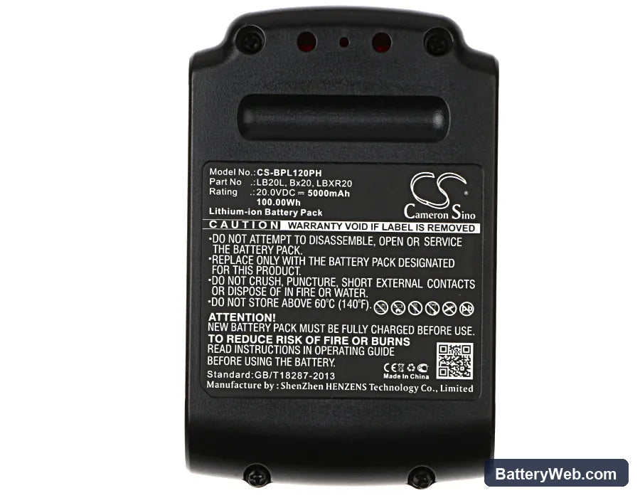 Black & Decker BDCDMT120 Replacement Battery, 20V, 5000mAh, Li-ion 5
