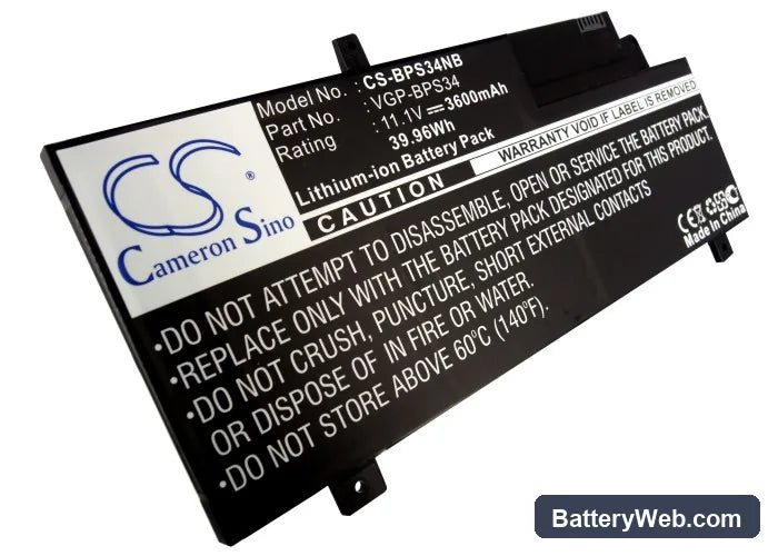 Sony VAIO-CA46 Replacement Battery, 11.1V, 3600mAh, Li-ion 2