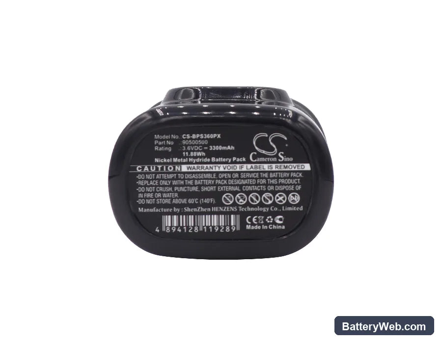 Black & Decker FS360 Replacement Battery, 3.6V, 3300mAh, Ni-MH 5