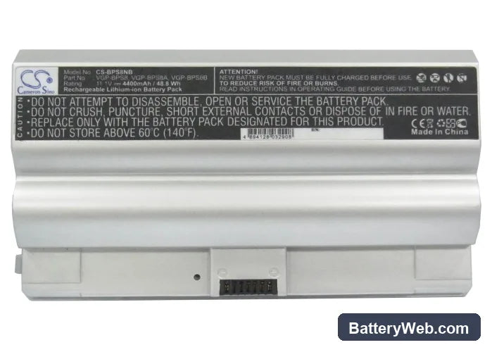 Sony VAIO VGN-FZ15 Replacement Battery, 11.1V, 4400mAh, Li-ion 5