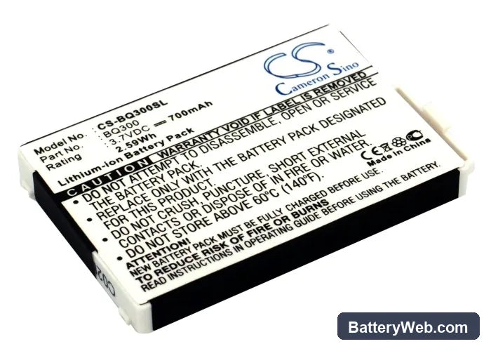 Siemens M300 Replacement Battery, 3.7V, 700mAh, Li-ion 1