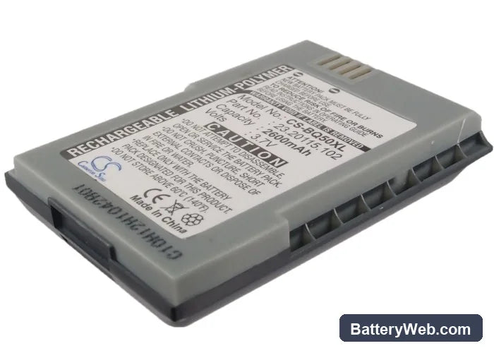 BenQ-Siemens P50 Replacement Battery, 3.7V, 2600mAh, Li-Polymer 1