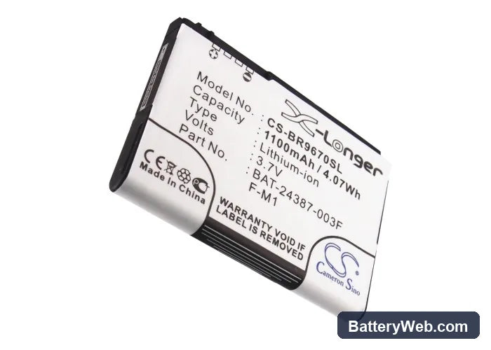 BlackBerry Pearl 3G Replacement Battery, 3.7V, 1100mAh, Li-ion 5