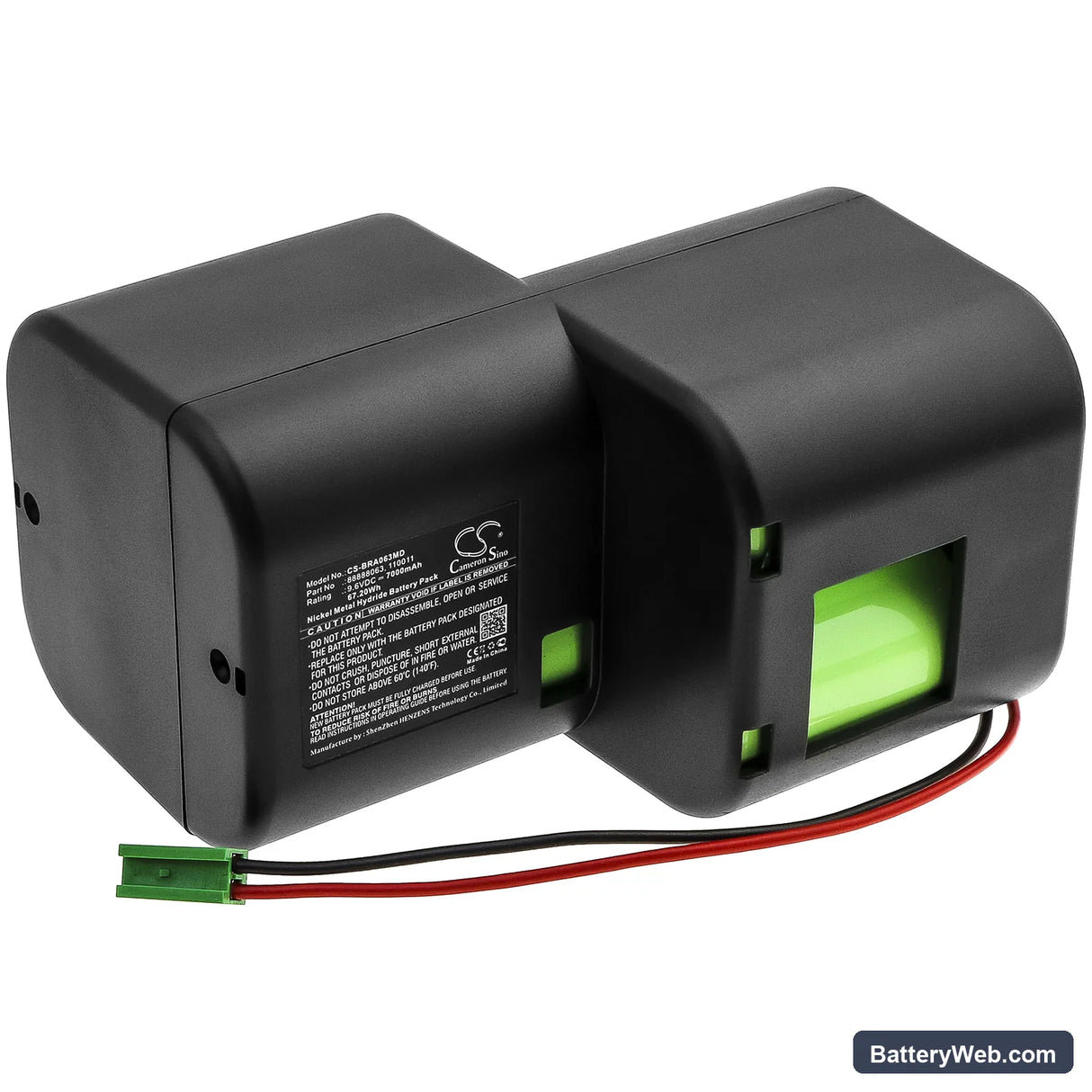 Braun Dropmat Secura Replacement Battery, 9.6V, 7000mAh, Ni-MH 1