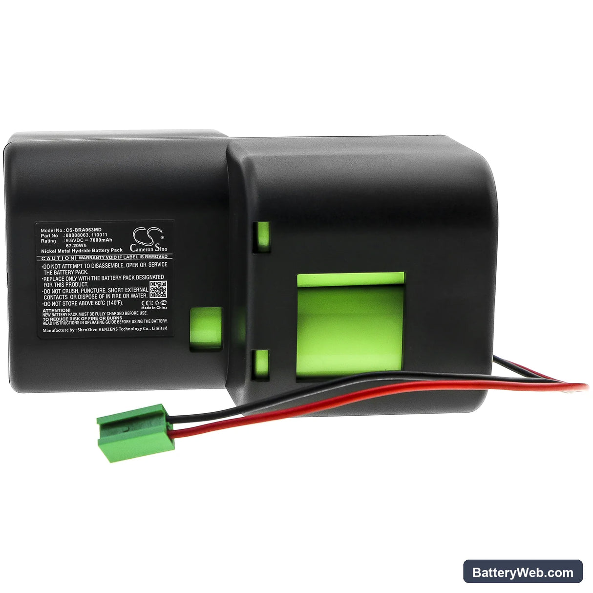 Braun Dropmat Secura Replacement Battery, 9.6V, 7000mAh, Ni-MH 3