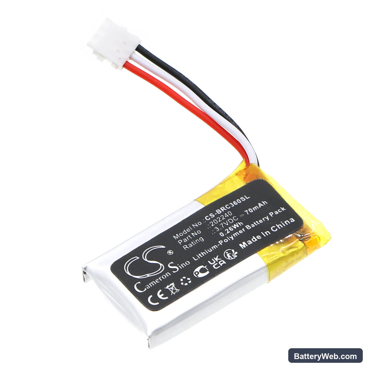 Bosch EB1310000E Replacement Battery, 3.7V, 70mAh, Li-Polymer 1