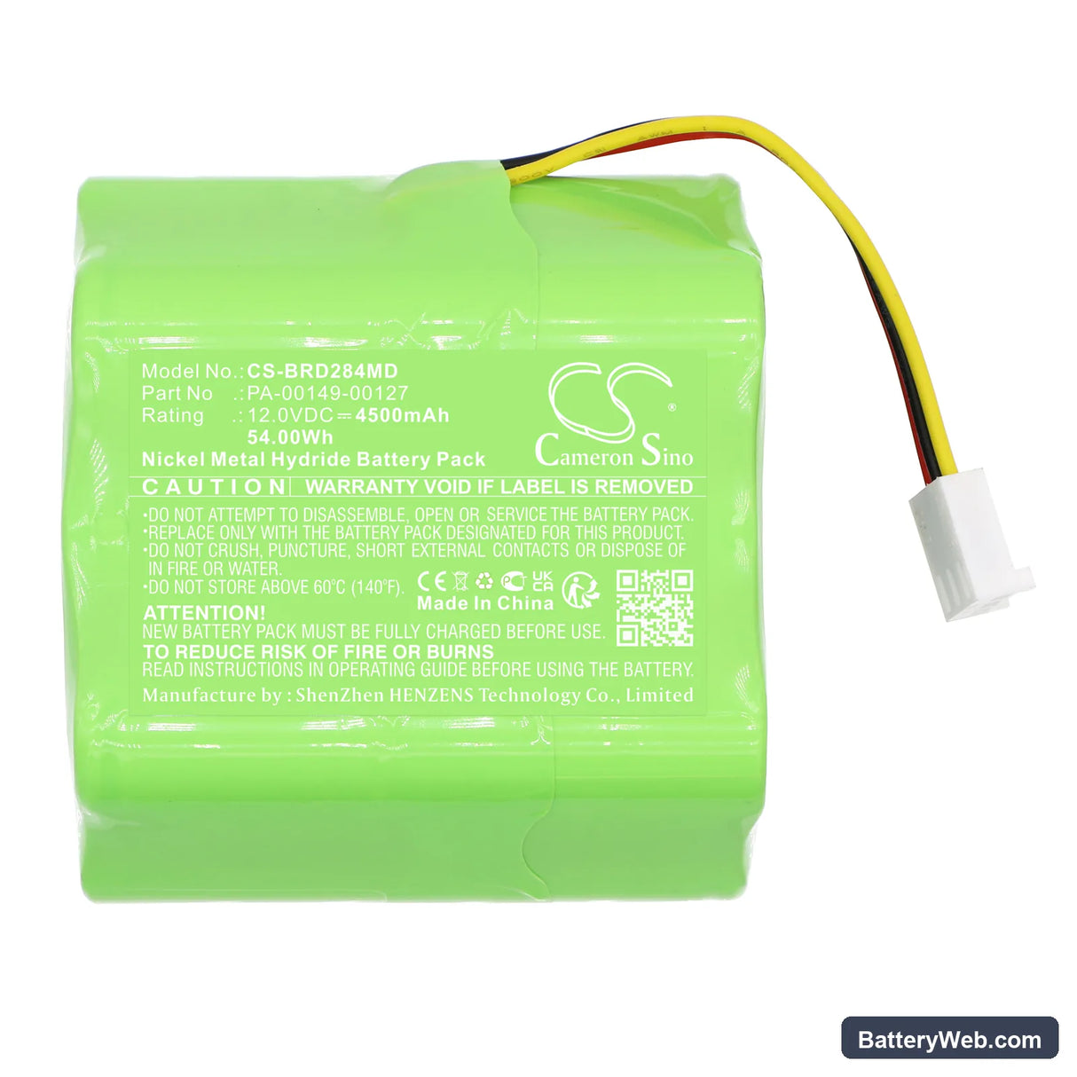 Bard Medsystems Portascan Replacement Battery, 12V, 4500mAh, Ni-MH 3